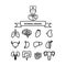 Set of outline icons of internal organs.