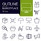 Set of outline icons of Marketplace.