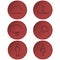 Set of outline icons on red circle, buttons, ribbons