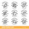 Set of outline kind bakery product logo. Labels for different bread isolated
