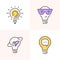 Set of outline lightbulb icons