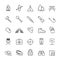 Set of Outline stroke Camping icon