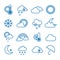 Set of outline weather icons