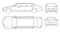 Set of outline white limousines isolated on white. Template limousine icon vector. Premium people transportation. Viev