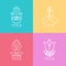Set of outline yoga monograms and logos. Abstract