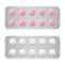 Set of package of pills. Realistic group of pharmaceutical drugs