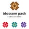 Set of packaging blossom logo identity