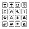 Set of packing symbols icon for box on white background