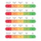 Set of pain scale chart with smiles icons. Measure pain level