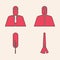 Set Paint brush, Lawyer, attorney, jurist, Anonymous with question mark and Feather pen icon. Vector