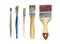 Set of Paint Brushes isolated on white background. Art supplies. Tools for painting. Hand drawn watercolor illustration