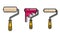 Set of paint rollers Linear icons of roller brushes