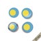 Set of PALAU flags round badges