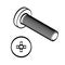 Set of pan head cross recess screw. Vector illustration