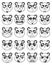 Set of panda face emoticon outline illustration vector