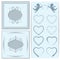 A set of paper-cut framework. Set of hearts to cupids, and design.