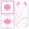 A set of paper-cut framework. Set of hearts to cupids, and design. Vector illustration.