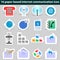 Set of paper icons internet communication