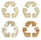 Set of paper recycling symbol isolated