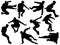 Set of Parkour silhouette vector art