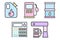 set of pastel oil fuel icons