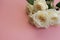 Set for pastry chef when preparing a cake, plastic set for mastic on a pink background