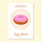 Set of pastry poster, banner for sale of donut. Promo, advertisi