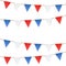 Set of patriotic bunting flags. U.S. Flag Garland. Design elements for celebration in USA and presidential election