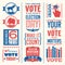 Set of patriotic vector elements to encourage voting