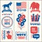 Set of patriotic vector elements to encourage voting