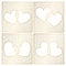 Set of patterned background decorations. Golden cover templates for greeting cards. Frames of hearts for Valentines Day