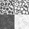 Set of patterns glamorous female illustrations. Black and white seamless pattern.