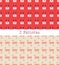 Set of patterns Happy Valentine\\\'s Day  14 February. Vector cards with hearts  envelope  glasses.