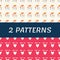 Set of patterns Happy Valentine\\\'s Day. Vector illustration with flowers  hearts on a solid background.