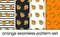 Set of patterns with oranges, seamless texture, wallpaper.