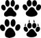 Set Paw print. Pet footprint collection. Animal foot print group