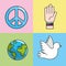 Set peace hand symbol to global harmony