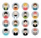 Set of people, avatar icons in flat stylized style. Man faces.