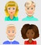 Set people avatars. People faces.