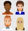 Set people avatars. People faces.