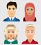 Set people avatars. People faces.
