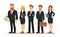 Set of people characters for business. Business people wear Suits hold bag and folder.