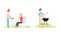 Set of People Cooking and Eating Barbecue, Friends Having Picnic in Backyard or Park Flat Vector Illustration