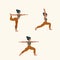 A set of people doing Yoga. Characters of Women in Yoga poses. The concept of relaxation, meditation, love for yourself and the