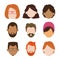 Set of people faceless characters cartoons