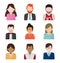 Set of people faceless characters icons