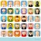 Set of people icons in flat style. Different occupations, age and nationality