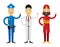 Set of people icons in flat style police fireman doctor