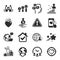 Set of People icons, such as Meeting time, Security agency, Customer satisfaction symbols. Vector