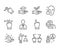 Set of People icons, such as Touchscreen gesture, Messenger mail, Helping hand. Vector